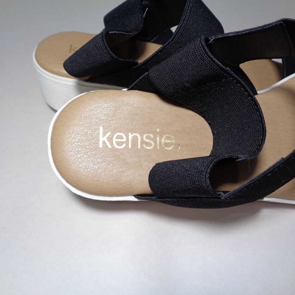 Kensie Size 9 M EVERLEE Black New Wedge Sandals - Picture 13 of 13